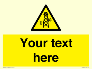 Custom warning RF radiation transmitter